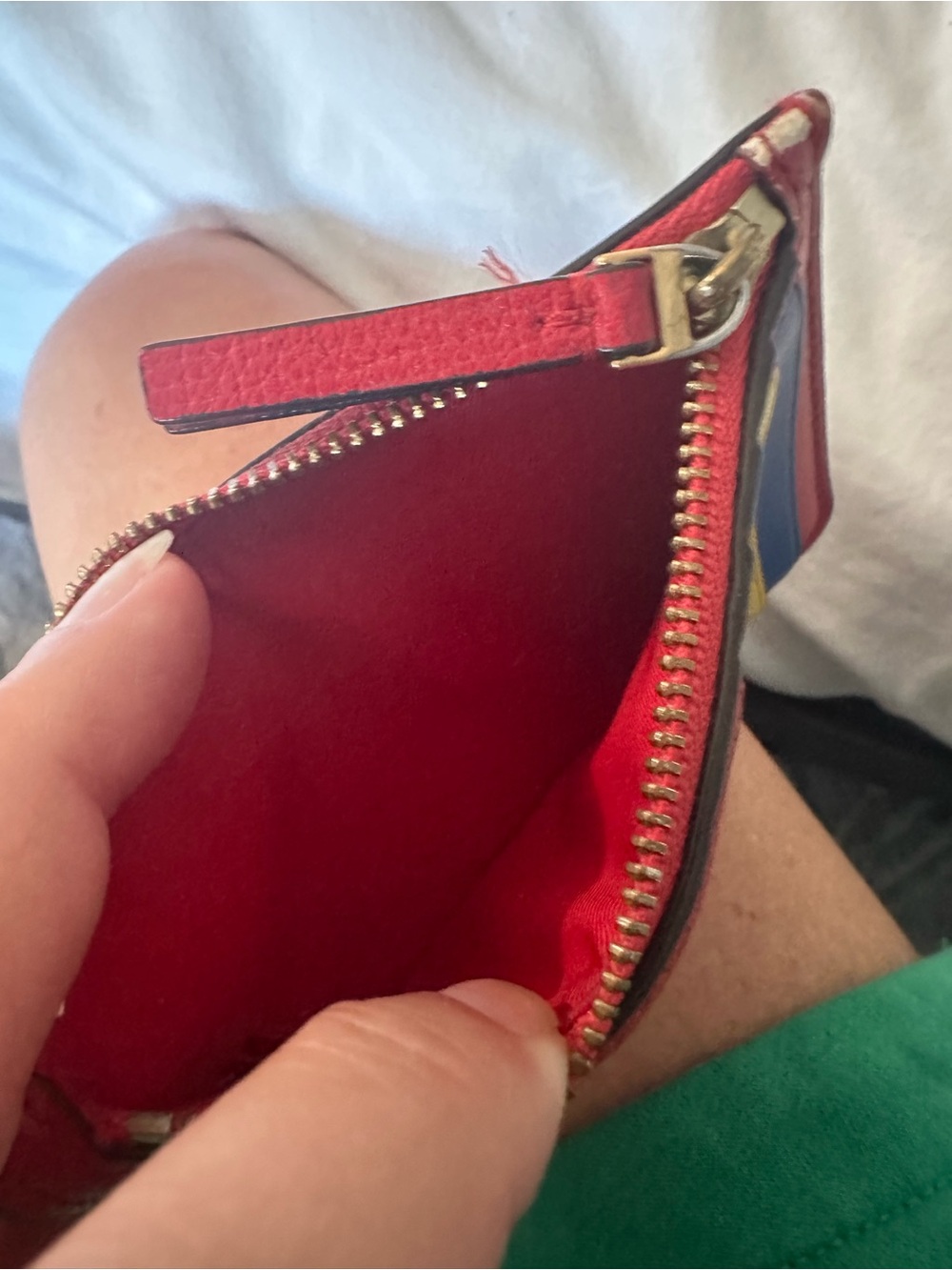 Tory Burch Rainbow Colorblock Leather Zip Card Case - Picture 5 of 6